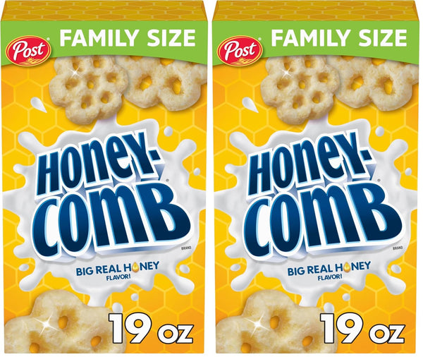 Honeycomb Honey Flavored Sweetened Corn and Oat Breakfast Cereal, 19 oz Box (Pack