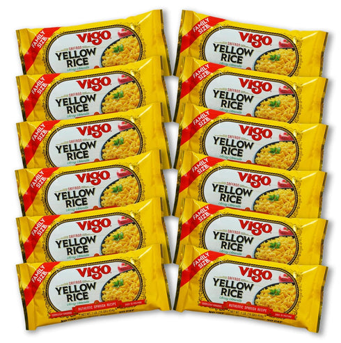 16oz 16 (Pack 12)) Vigo Authentic Saffron Yellow Rice, Low Fat, (Yellow Rice, Ounce