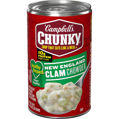Campbell's Chunky Soup, Healthy Request New England Clam Chowder Soup, 18.8 oz