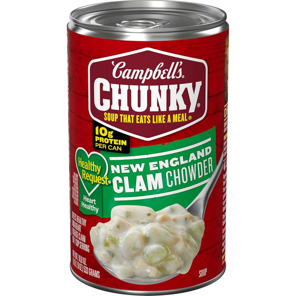 Campbell's Chunky Soup, Healthy Request New England Clam Chowder Soup, 18.8 oz
