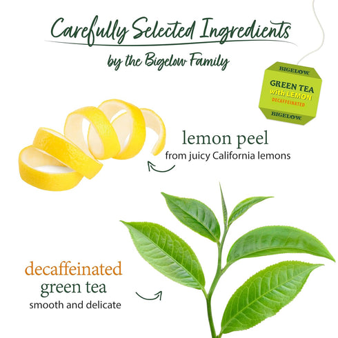 20 Count (Pack 6), 120 Bigelow Tea Decaffeinated Green Tea with Lemon, Decaf Tea with Green Tea and Lemon, Box of Total