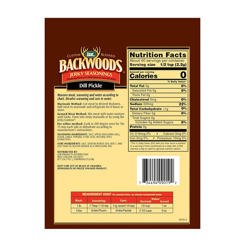 5 3.1 Packet (Pack 3) LEM Products Backwoods Dill Pickle Jerky Seasoning, Ideal for Wild Game and Domestic Meat