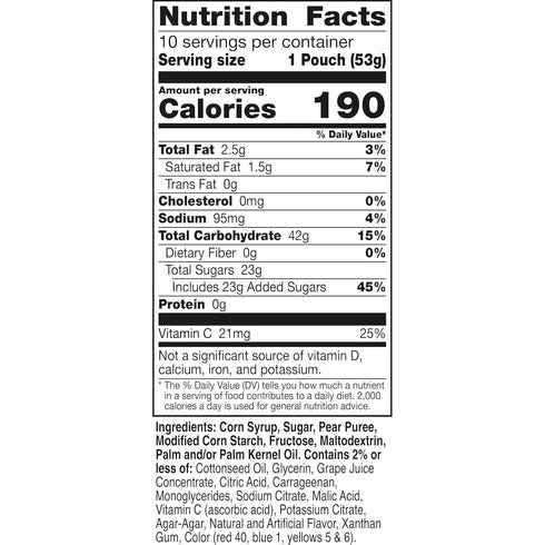 10 19 oz Gushers Fruit Flavored Snacks, King Size Pouches, Tropical Flavor, Ct
