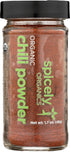 Spicely Organics Chili Powder, 1.70 Ounce Jar, Certified Gluten Free