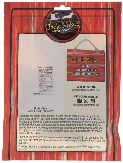 Uncle Mike's 6.5oz Package Walnut Creek Amish Foods Beef Jerky Original