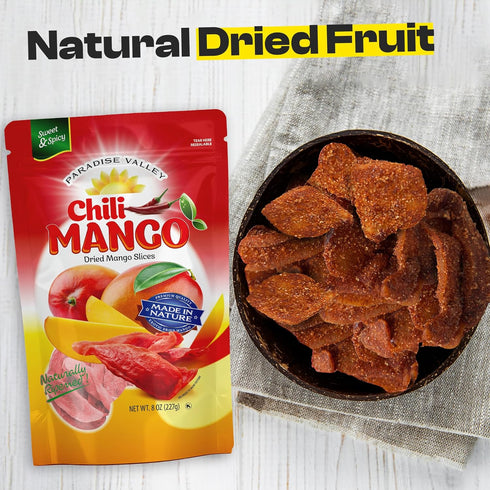 Paradise Valley (8 oz Dried Mango Slices - Delicious Texture Soft & Juicy Low Sugar Added Dried Mango - Naturally