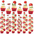 Didaey 48 Pieces Mushroom Cupcake Toppers for Mushroom Birthday Party Decorations Supplies