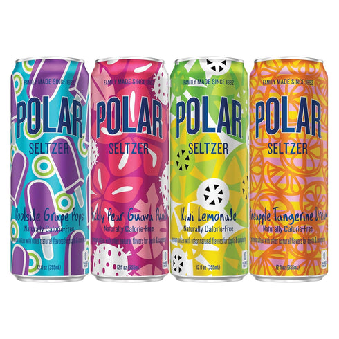 Summer Pack, 12 oz 12 pack Polar Seltzer Limited Edition Sparkling Water, Variety fl cans