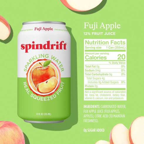 12 (Pack 24) Spindrift Fuji Apple Can Ounce