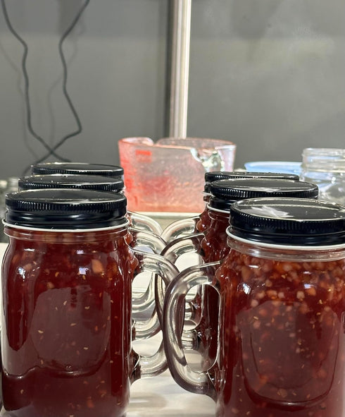 16 oz Hillbilly, Country, Road Kill Jam in Pint Jar with Handle - - Coal Miner, Primitive, Trucker, Hunter, Truck