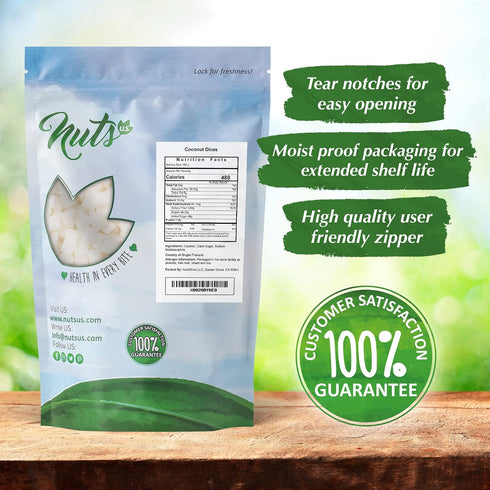 (1 LB) NUTS U.S. Coconut Chunks | Sweetened |No Artificial Colors or Flavors | Refreshing and Delicious Coconut Flavor