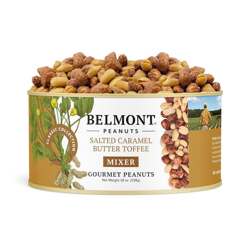 Belmont Peanuts Gourmet Salted Caramel Butter Toffee Mixer with Sea Salt and