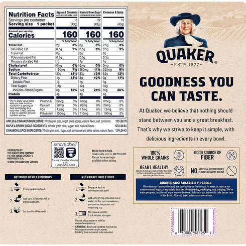 Pack, 71 Quaker Instant Oatmeal Cereal Variety Ounce
