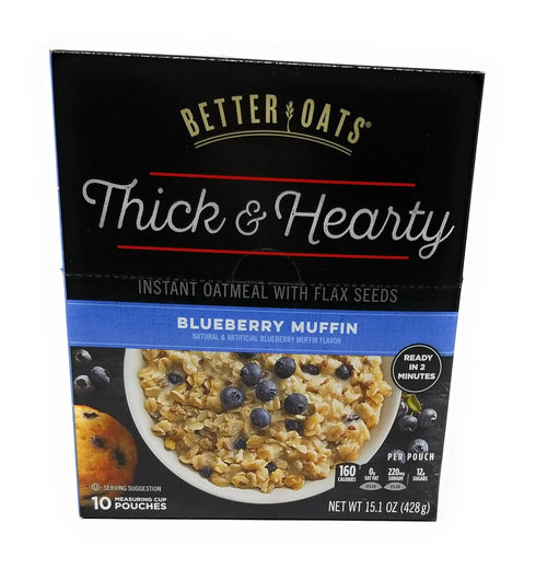 Better Oats , Blueberry Muffin Instant Oats, 15.1oz Box (Pack of 3)
