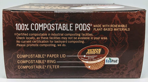Wide Awake Coffee (32 Count, Single Serve Coffee Pods Breakfast Blend)