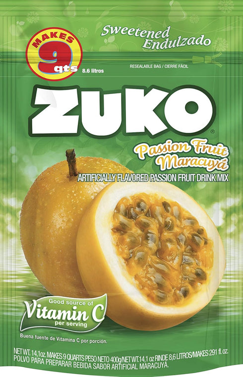 Pack, 14.1 oz, Pack 6 Zuko Passion Fruit Instant Powder Drink Family