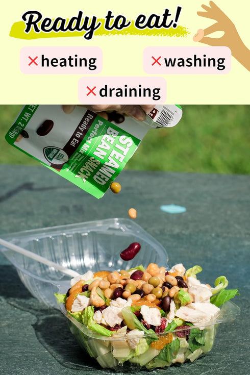 (5oz, 6packs) Eat More BeansOrganic Fully Cooked Super Bean Mix, steamed bean, healthy salad toppings, plant-based