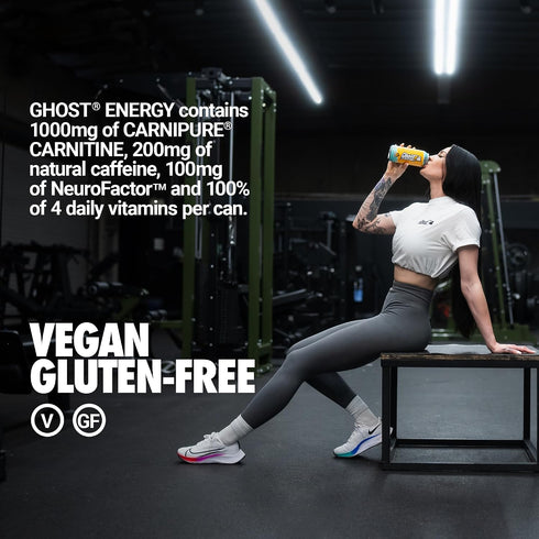 12-Pack, 16oz 200mg GHOST Energy Drink - Tropical Mango, Cans - Energy & Focus & No Artificial Colors - of Natural