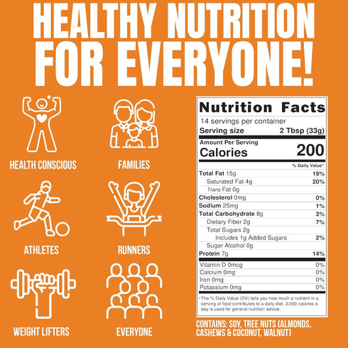 Fit Butters Charley's Famous Carrot Cake Cashew Almond Butter (Vegan) Spread - Added Protein and Coconut Oil, Low Carb