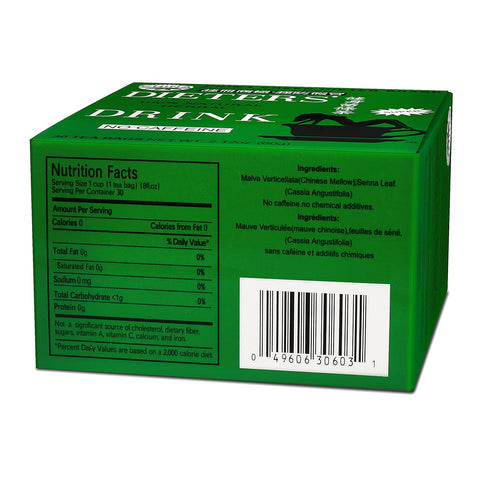 Uncle Lee's China Green Dieters Tea, Detox Tea with Senna, 30 Count, Caffeine-Free Herbal Tea Bags
