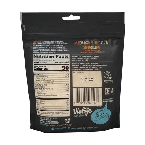 Violife 8 , Cheese Plant Based Shred Mexican Style, Ounce