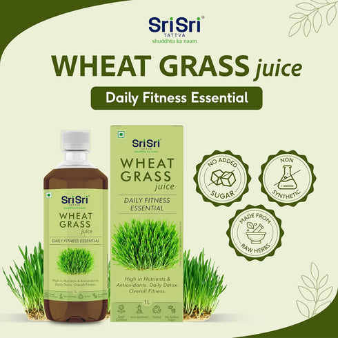 1L Sri Sri Tattva Wheat Grass Juice - Daily Fitness Essential