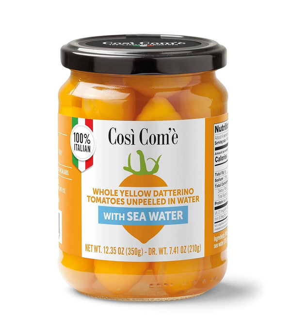 Cos Com', Whole Yellow Datterini Tomatoes in Sea Water, (12.354 oz) 350