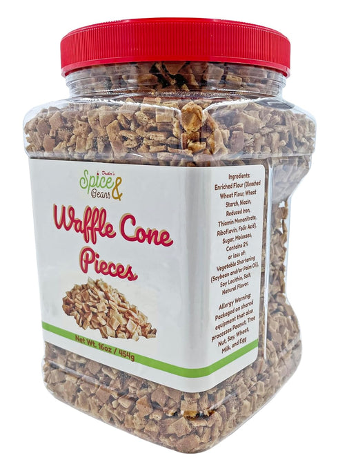 1 lb. Waffle Cone Pieces | Ice Cream Topping & Dessert Decoration | by Dasher's Spice & Beans |