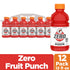 12oz 12 Pack, Gatorade Thirst Quencher Zero Sugar Sports Drink, Fruit Punch, Bottles, Electrolytes for Rehydration