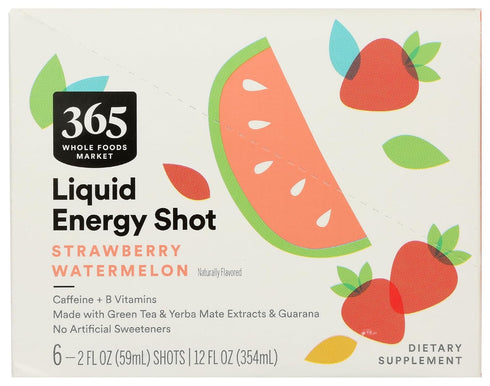 365 2 Oz, 6 Pack by Whole Foods Market, Energy Shot, Strawberry Watermelon, Fl