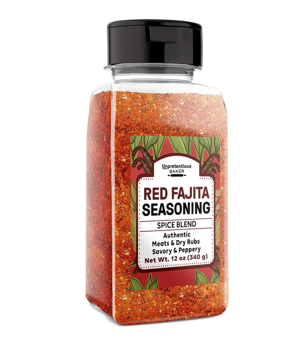 Unpretentious Red Fajita Seasoning, 12 oz Spice Blend, Peppery & Savory for Fajitas & Tacos