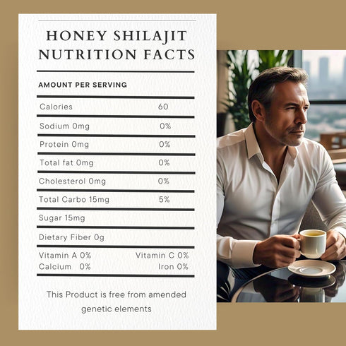 Pack 30 10Gram Paramount Organic Honey with Shilajit - Pure & Natural Jelly, Honey Bee Pollen (Large of Sachets Each)