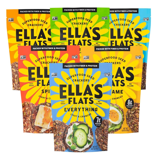 ELLAS FLATS All Seed Savory Crisps Gluten Free, Sugar Free, High Fiber