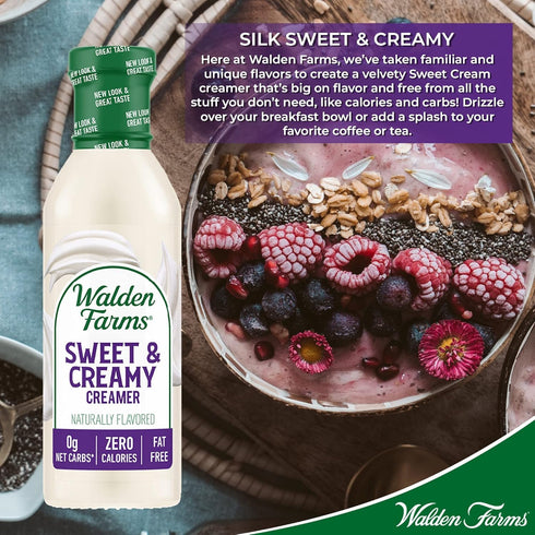 12 oz Walden Farms Sweet & Creamy Coffee Creamer Zero Calorie, Sugar Free, Keto & Fat Free Non-Dairy Creamer