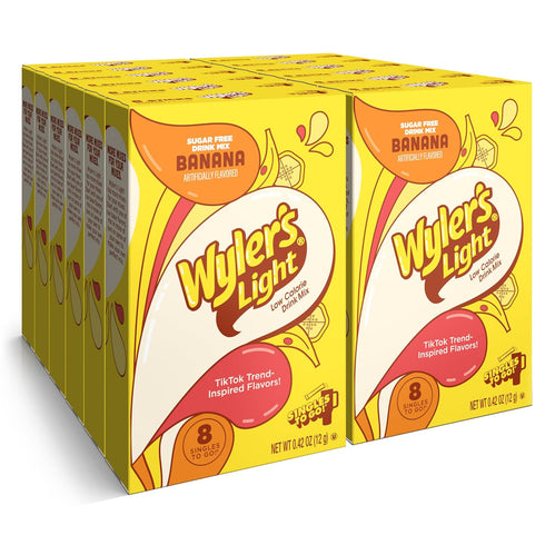 Wyler's Light Singles To Go Powder Packets, Water Drink Mix, Watertok Banana,