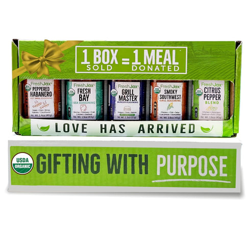 FreshJax Grill Seasoning Set with Gift Box | 5 Organic Clean Eating