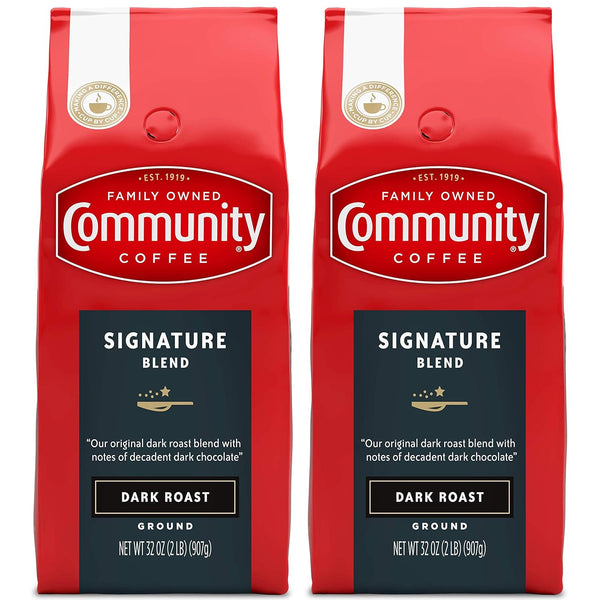 Community Coffee Signature Blend, 64 Ounces Ground Coffee, Dark Roast, 32 Ounce