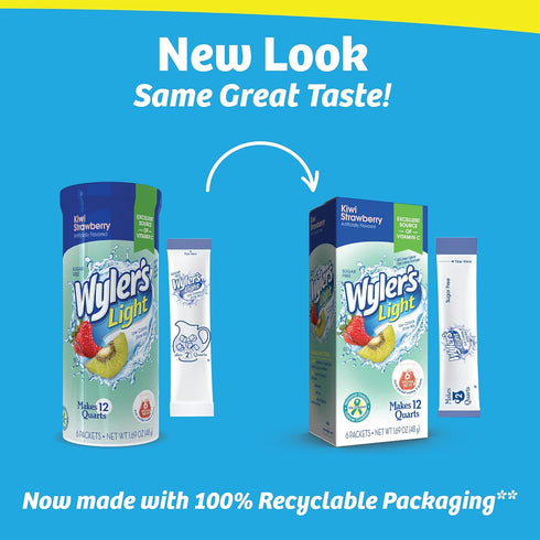 Packs, Strawberry,6 Packets (Pack 2) Wyler's Light Pitcher Water Drink Mix,Kiwi Pitcher