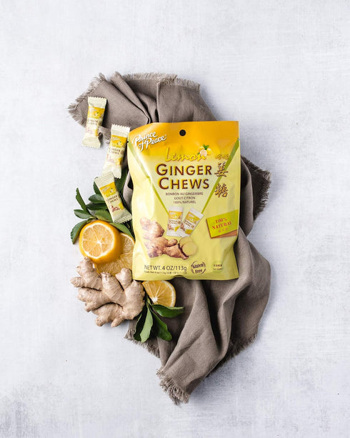 4 oz. Prince Of Peace Ginger Chews With Lemon, Candied Ginger Lemon Candy Lemon Ginger Chews Natural Candy Ginger Candy