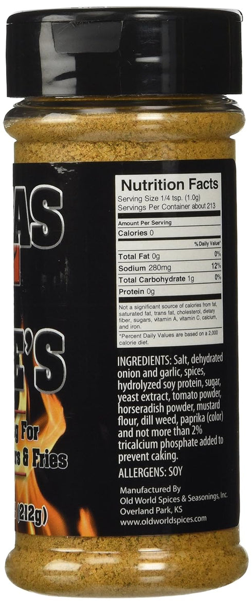 Oakridge BBQ Texas T-Bones Rub and Seasoning for Steaks, Burgers and Fries 7.5 Ounce
