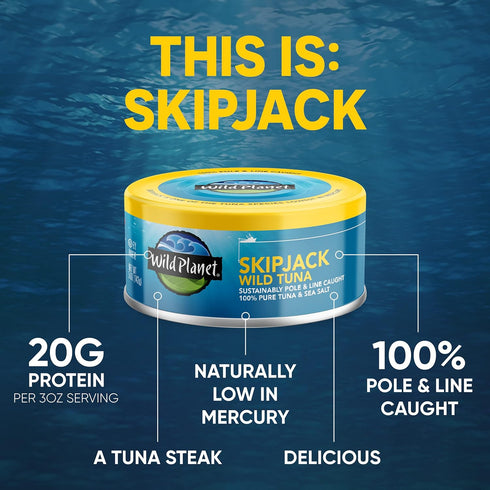5 oz Wild Planet Wild Skipjack Light Tuna, Sea Salt