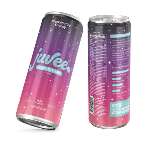 12 oz (12-Pack) 128mg Juvee Rejuvenating Energy Drink Cans Sugar Free, Natural Caffeine per Can, Zero Sugar, Low