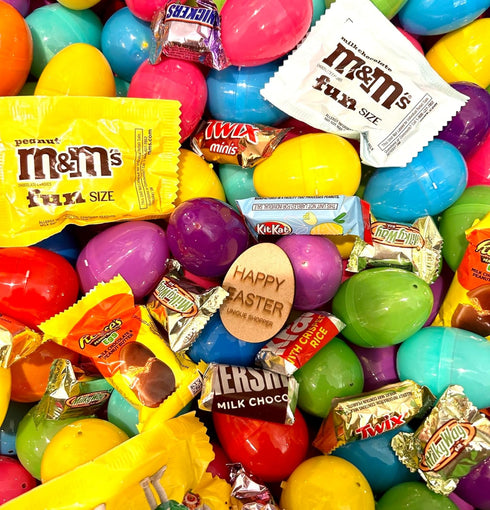 Giraffe MM 25ct Pre-filled Plastic Easter Eggs Chocolate Candy Basket Stuffers, Hershey Mars