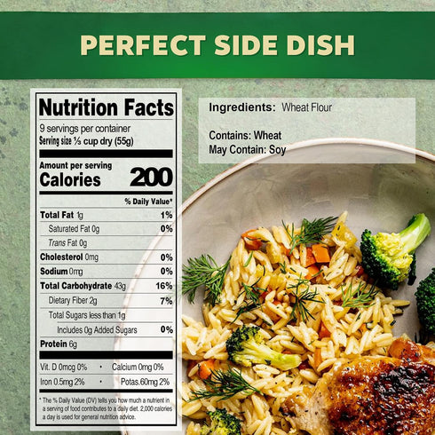 4-Pack: 10 Pack 4.4lbs Osem Gourmet Orzo Pasta Premium Kosher Certified Pasta - Great Taste, Wholesome & Ready