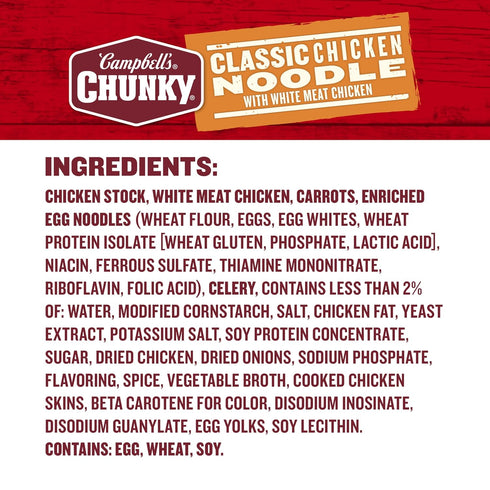 18.6 oz Campbell's Chunky Classic Chicken Noodle Soup, Can