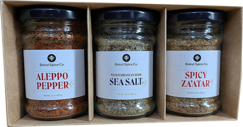 Beirut Spice Co Bundle of Aleppo Pepper, Mediterranean Herb Sea Salt, and