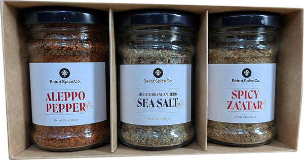 Beirut Spice Co Bundle of Aleppo Pepper, Mediterranean Herb Sea Salt, and