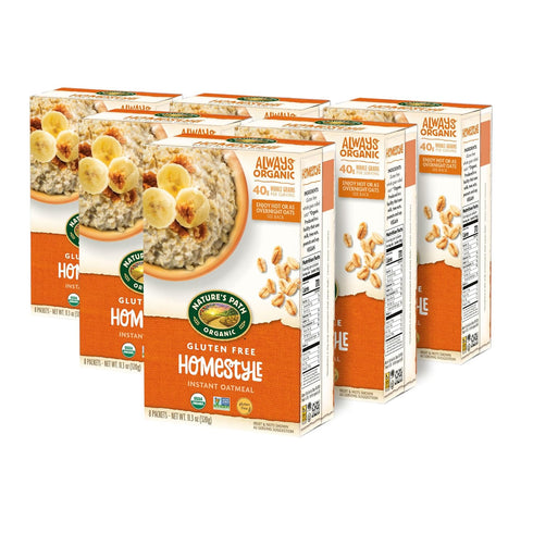 11.3 oz (Pack 6), Nature's Path Organic Homestyle Instant Oatmeal, of Gluten Free, Non-GMO