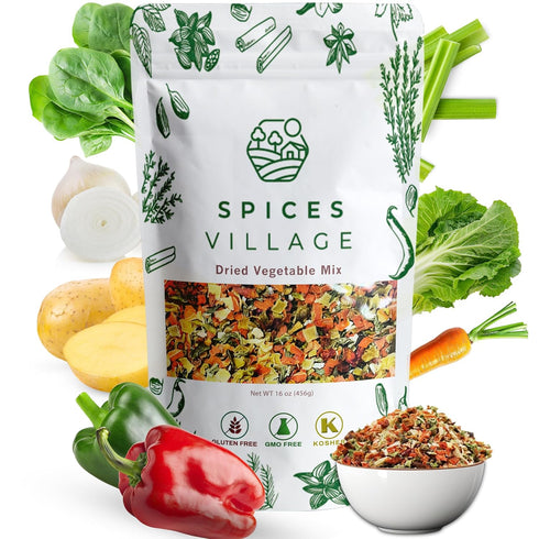 SPICES VILLAGE Dried Ramen Toppings, 32 oz, Dehydrated Vegetables Mixed Vegetables Flakes,