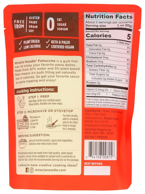 7 Miracle Noodle, Noodle Ready Fettuccine, Ounce